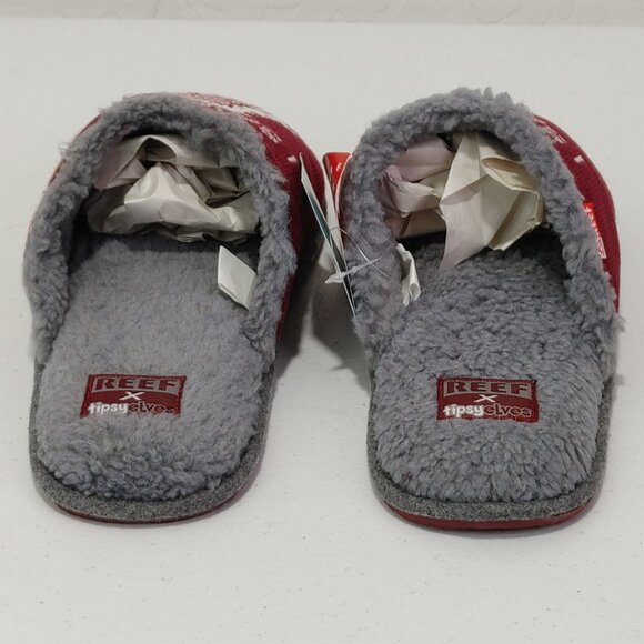 Reef x Tipsy Elves Santa Claus Holydays "You Nasty" Slippers Men's Size 9 - Picture 6 of 12